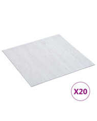 Dalles de plancher autoadhésives 20 pcs PVC 1,86 m² blanc | Mobilier & Déco