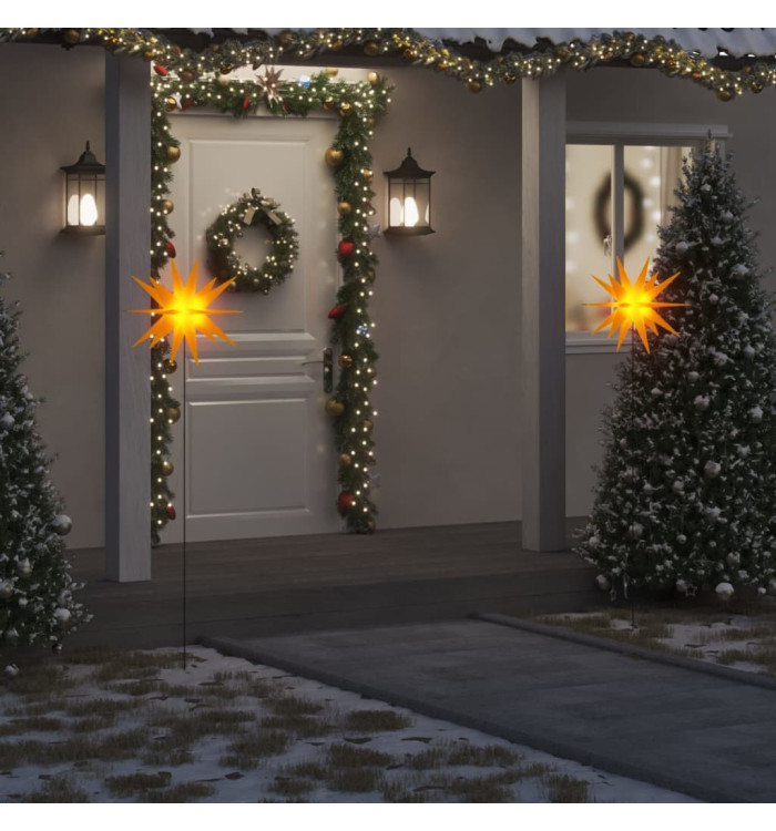 Lumière de Noël avec piquet LED pliable jaune 57 cm | Mobilier & Déco
