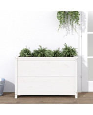 Lit surélevé de jardin blanc 119,5x40x78 cm bois de pin massif | Mobilier & Déco
