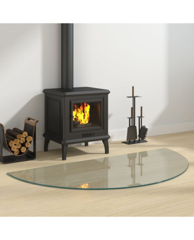 Plaque de verre de cheminée Demi-rond 1200x600 mm | Mobilier & Déco