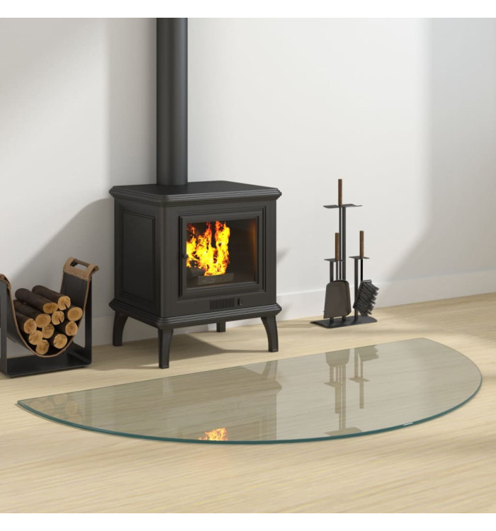 Plaque de verre de cheminée Demi-rond 1200x600 mm | Mobilier & Déco