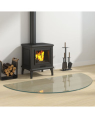 Plaque de verre de cheminée Demi-rond 1200x600 mm | Mobilier & Déco