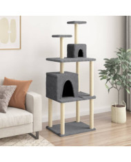 Arbre à chat avec griffoirs en sisal Gris foncé 167 cm | Mobilier & Déco