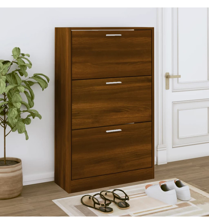 Armoire à chaussures Chêne marron 63x24x103cm Bois d'ingénierie | Mobilier & Déco