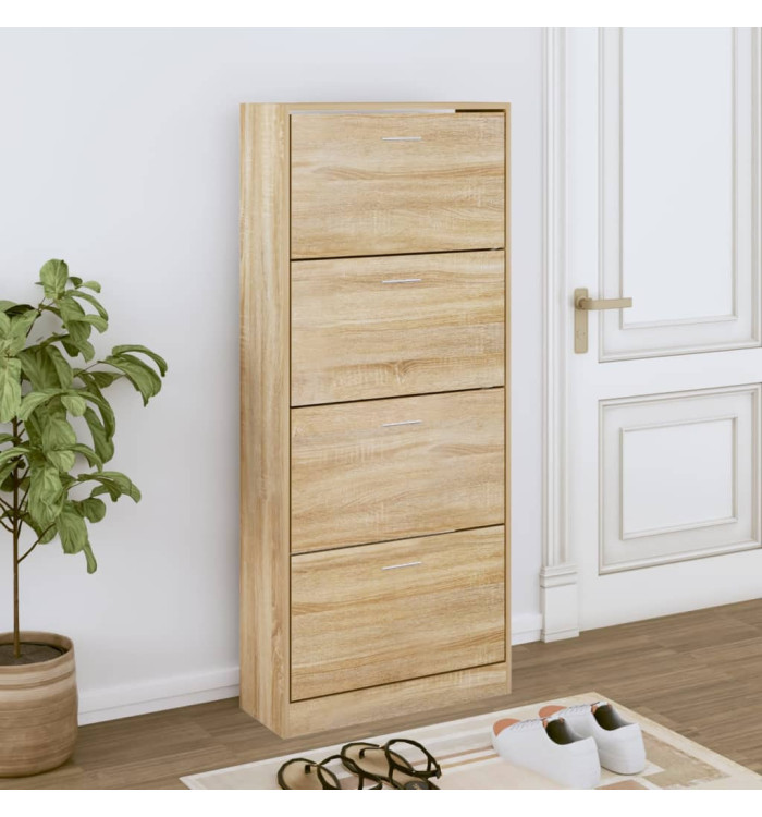 Armoire à chaussures Chêne sonoma 63x24x147cm Bois d'ingénierie | Mobilier & Déco
