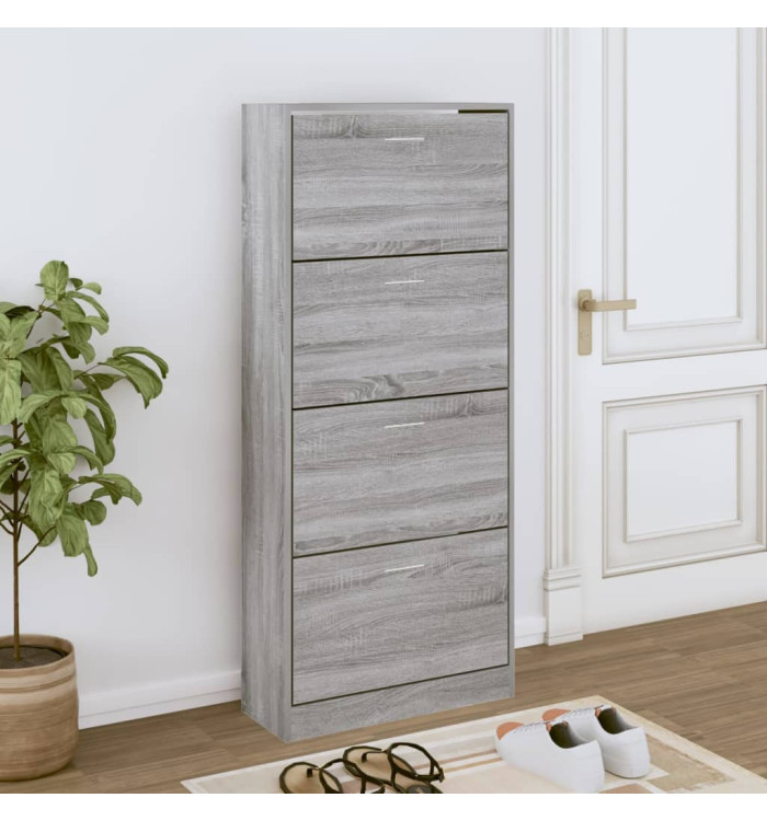 Armoire à chaussures Sonoma gris 63x24x147 cm Bois d'ingénierie | Mobilier & Déco