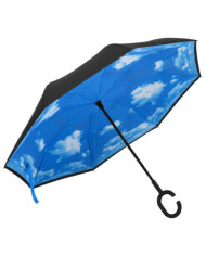 Parapluie à poignée en C Noir 108 cm | Mobilier & Déco