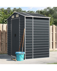 Abri de jardin anthracite 191x130x198 cm acier galvanisé | Mobilier & Déco