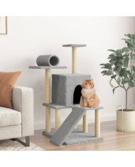 Arbre à chat avec griffoirs en sisal gris clair 110,5 cm | Mobilier & Déco