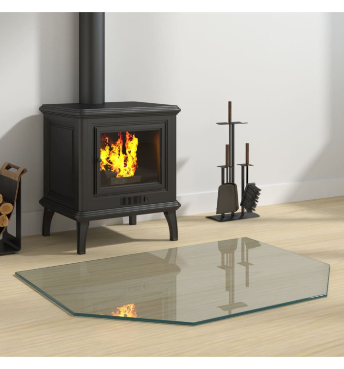 Plaque de verre pour cheminée hexagonale 80x60 cm | Mobilier & Déco