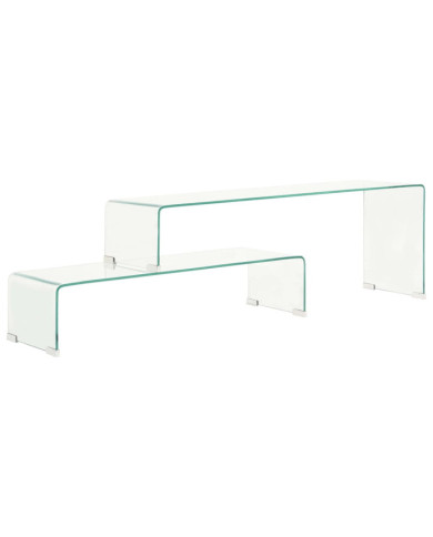Ensemble de table basse 2 pcs 90x30x20/110x30x40cm Verre trempé | Mobilier & Déco