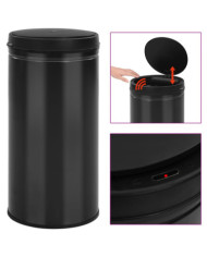 Poubelle à capteur automatique 70 L Acier au carbone Noir | Mobilier & Déco