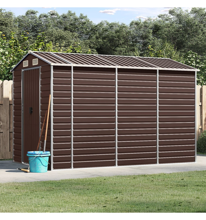 Abri de jardin marron 191x300x198 cm acier galvanisé | Mobilier & Déco