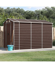 Abri de jardin marron 191x300x198 cm acier galvanisé | Mobilier & Déco
