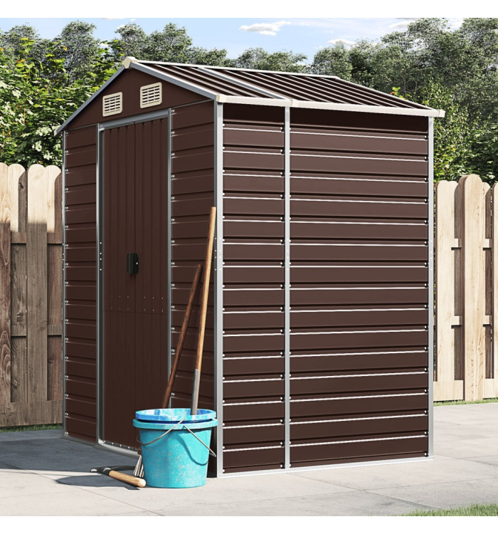 Abri de jardin marron 191x130x198 cm acier galvanisé | Mobilier & Déco
