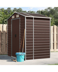 Abri de jardin marron 191x130x198 cm acier galvanisé | Mobilier & Déco