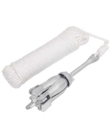 Ancre pliable avec corde argenté 2,5 kg fer malléable | Mobilier & Déco