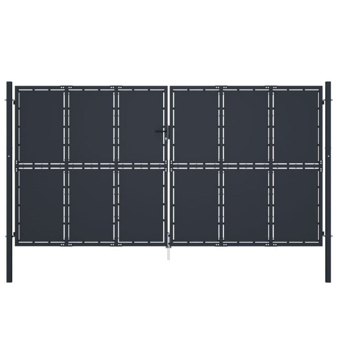 Portail de jardin Acier 400 x 175 cm Anthracite | Mobilier & Déco