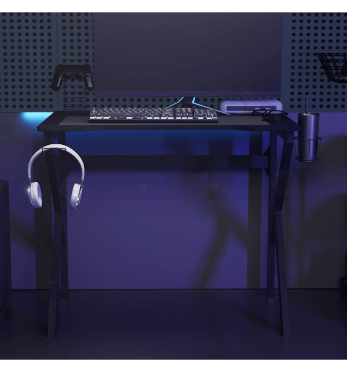 Bureau de jeu avec pieds en forme de K Noir 90x60x75 cm | Mobilier & Déco