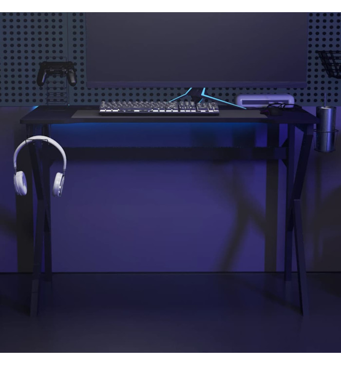 Bureau de jeu avec pieds en forme de K Noir 110x60x75 cm | Mobilier & Déco