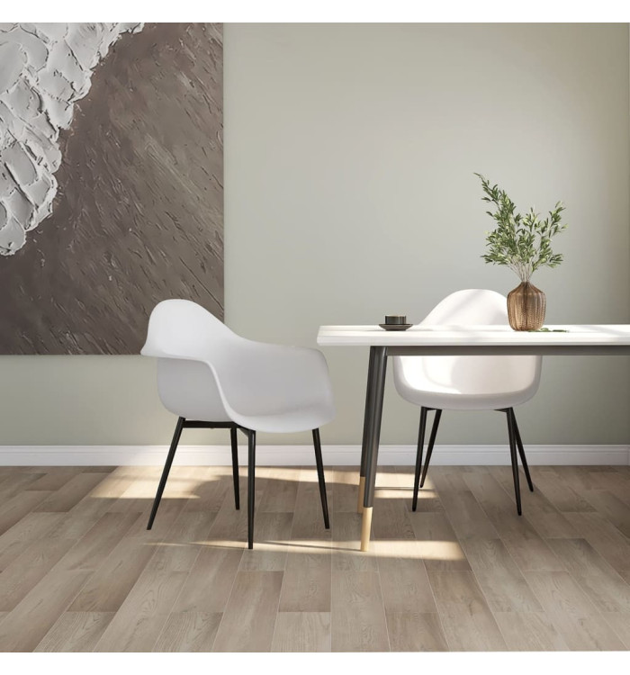 Chaises à manger lot de 2 blanc PP | Mobilier & Déco