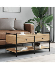 Table basse chêne sonoma 99x50x50 cm bois d'ingénierie | Mobilier & Déco