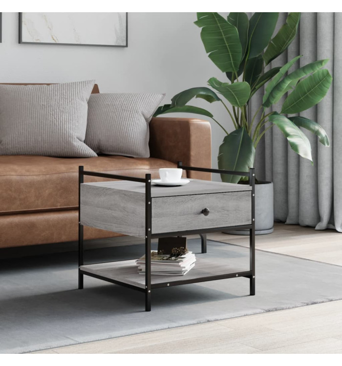 Table basse sonoma gris 50x50x50 cm bois d'ingénierie | Mobilier & Déco