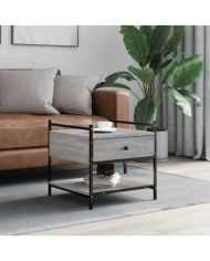 Table basse sonoma gris 50x50x50 cm bois d'ingénierie | Mobilier & Déco