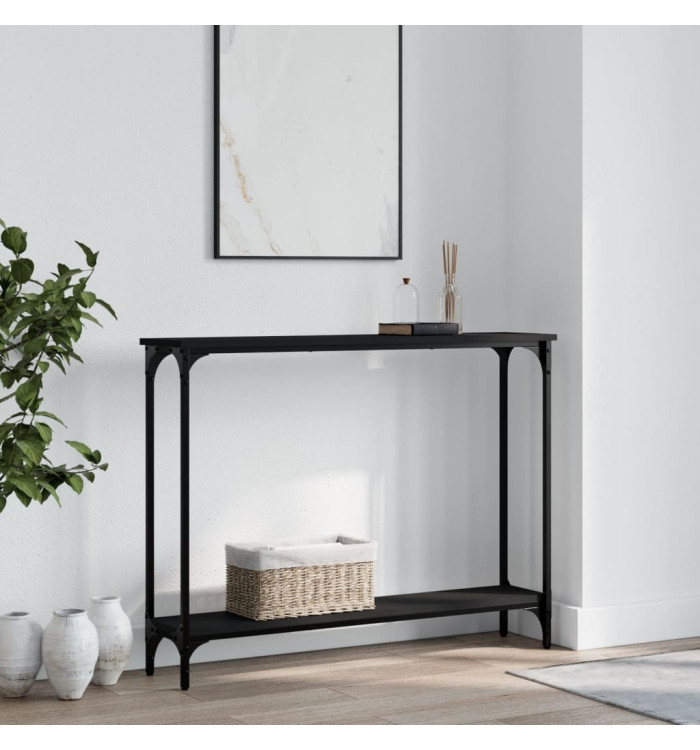 Table console noir 100x22,5x75 cm bois d'ingénierie | Mobilier & Déco