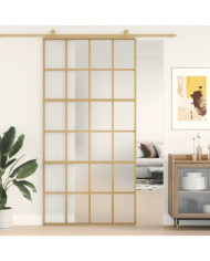 Porte coulissante doré 102,5x205 cm verre ESG dépoli aluminium | Mobilier & Déco