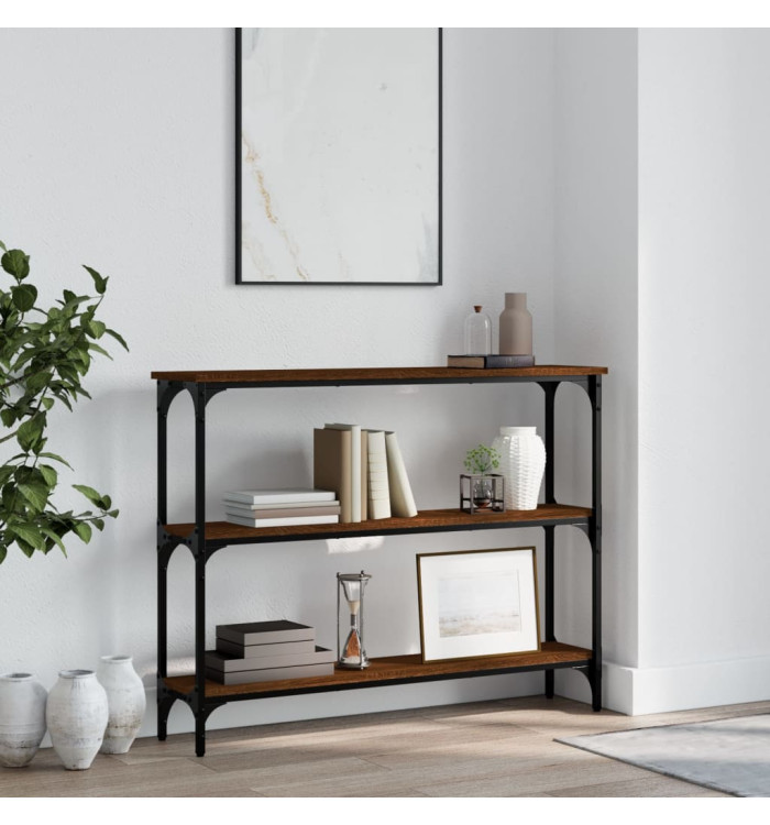 Table console chêne marron 100x22,5x75 cm bois d'ingénierie | Mobilier & Déco