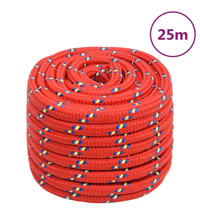 Corde de bateau Rouge 20 mm 25 m Polypropylène | Mobilier & Déco