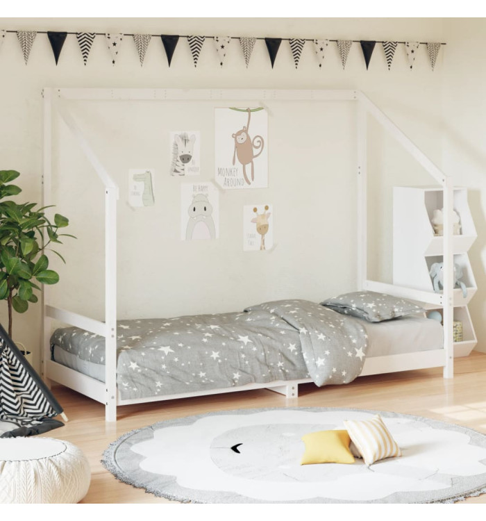 Cadre de lit pour enfants blanc 80x200 cm bois de pin massif | Mobilier & Déco