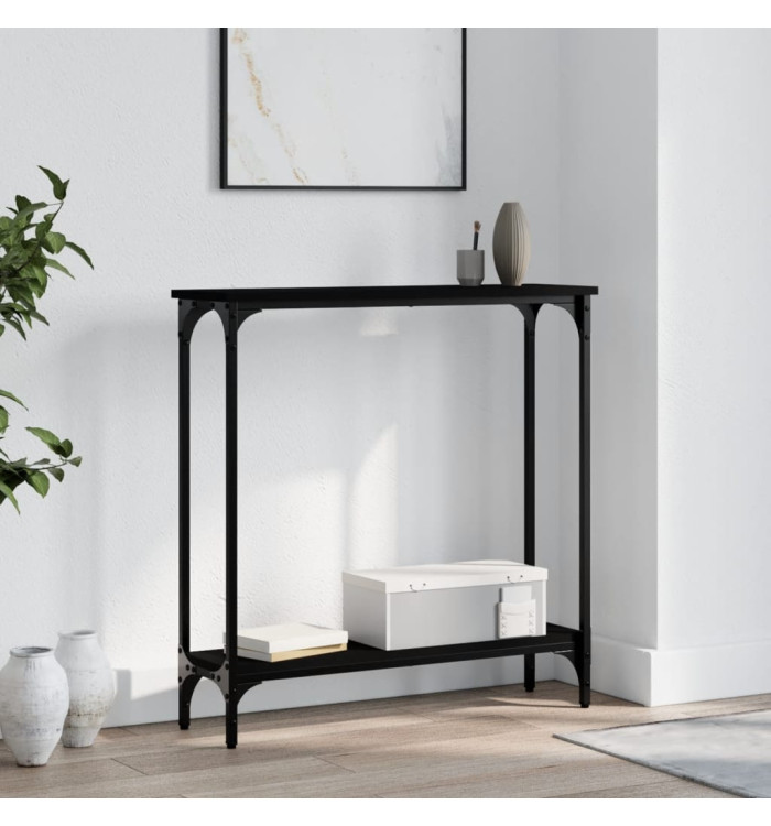 Table console noir 75x22,5x75 cm bois d'ingénierie | Mobilier & Déco