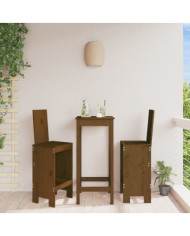 Tabourets lot de 2 marron miel 40x42x120 cm bois massif de pin | Mobilier & Déco