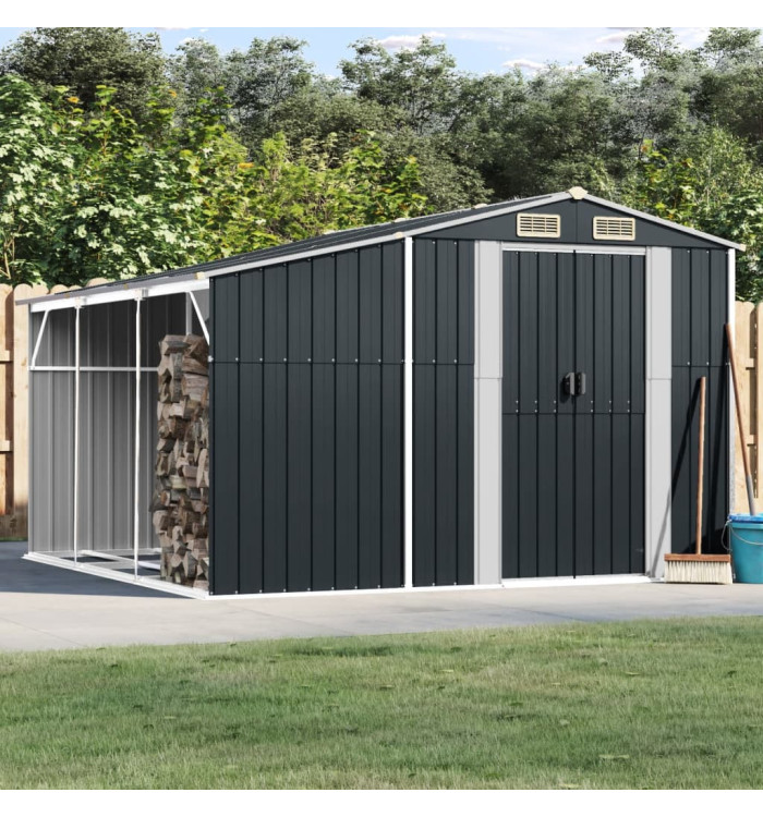 Abri de jardin anthracite 277x279x179 cm acier galvanisé | Mobilier & Déco