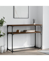 Table console chêne marron 100x35,5x75 cm bois d'ingénierie | Mobilier & Déco