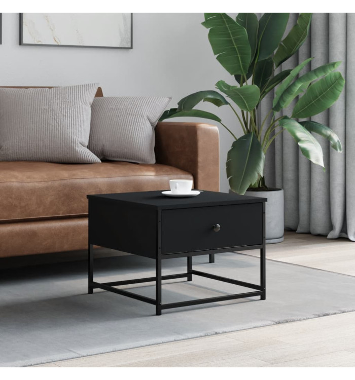Table basse noir 51x51x40 cm bois d'ingénierie | Mobilier & Déco