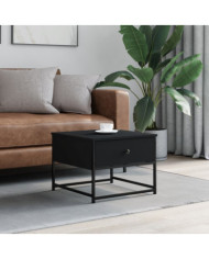 Table basse noir 51x51x40 cm bois d'ingénierie | Mobilier & Déco