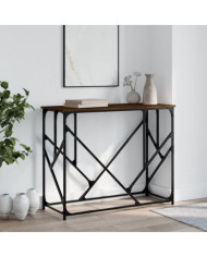 Table console chêne marron 100x40x80 cm bois d'ingénierie | Mobilier & Déco