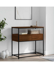 Table console chêne marron 75x40x75 cm bois d'ingénierie | Mobilier & Déco