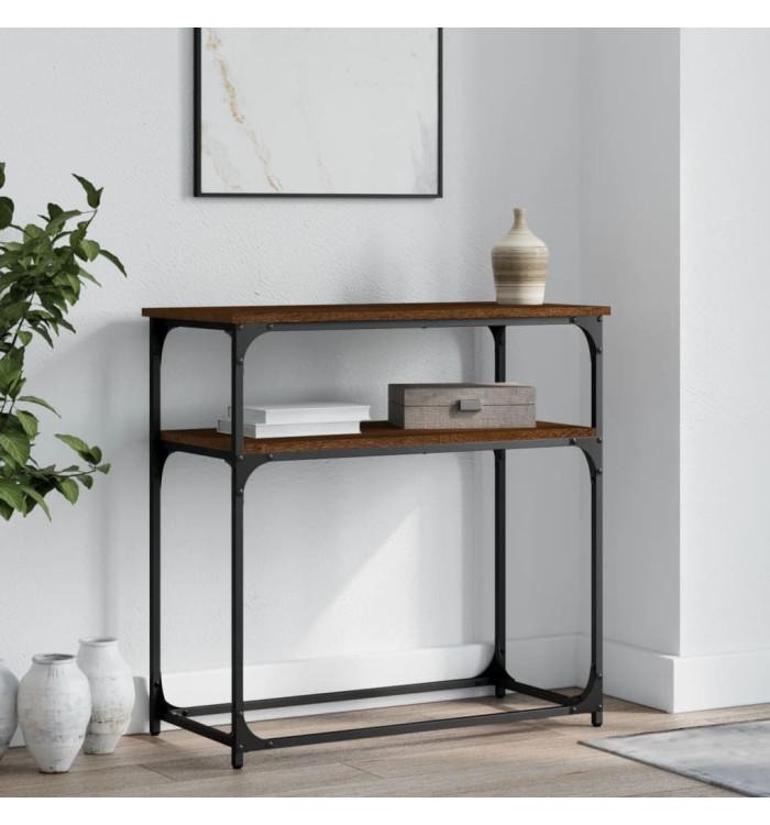 Table console chêne marron 75x35,5x75 cm bois d'ingénierie | Mobilier & Déco