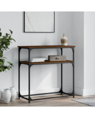 Table console chêne marron 75x35,5x75 cm bois d'ingénierie | Mobilier & Déco
