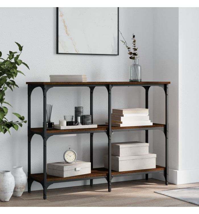 Table console chêne marron 100x29x75 cm bois d'ingénierie | Mobilier & Déco