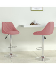 Tabourets de bar lot de 2 rose velours | Mobilier & Déco
