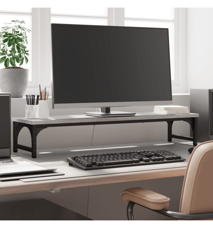 Support de moniteur sonoma gris 85x23x15,5 cm bois d'ingénierie | Mobilier & Déco