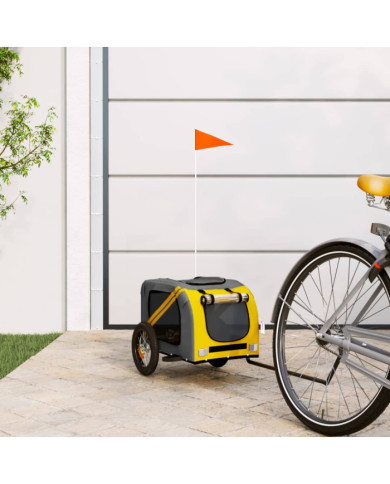 Remorque de vélo pour animaux de compagnie jaune et gris | Mobilier & Déco