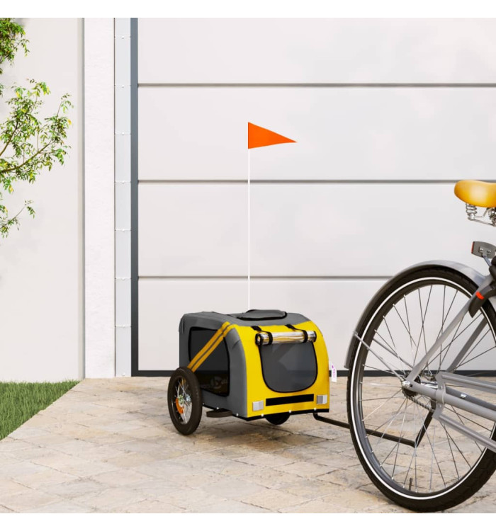 Remorque de vélo pour animaux de compagnie jaune et gris | Mobilier & Déco