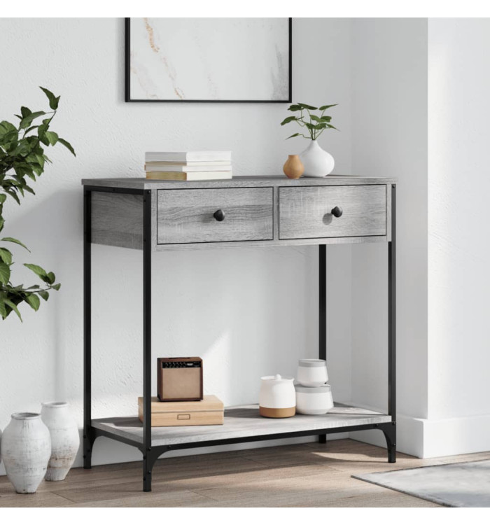 Table console sonoma gris 75x34,5x75 cm bois d'ingénierie | Mobilier & Déco