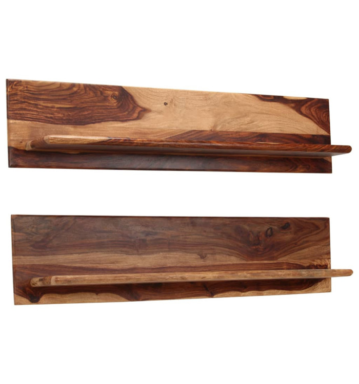 Étagères murales 2 pcs 118 x 26 x 20 cm Bois de Sesham massif | Mobilier & Déco